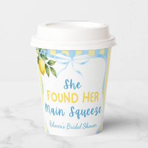 Floral Blue Lemon Main Squeeze Bridal Shower Paper Cups