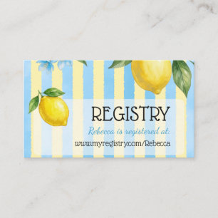 Floral Blue Main Squeeze Bridal Shower Registry Enclosure Card