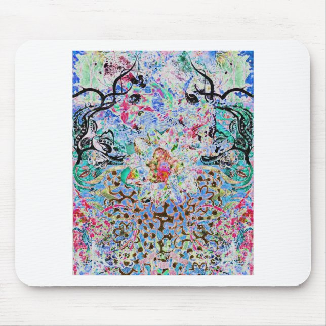 floral blue mouse pad (Front)