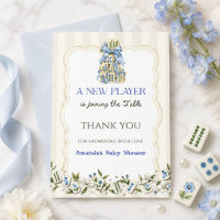 Floral Blue New Player Mahjong Baby Boy Shower