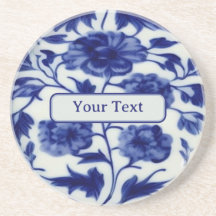 Floral Blue on White Vintage Pottery Painting