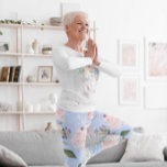 Floral Blue Periwinkle Pretty Active  Leggings<br><div class="desc">Blue periwinkle and florals are the background for this classic floral design.
Great for Mother's day.
 From a range of personal products from Chessie's Fine Designs.</div>