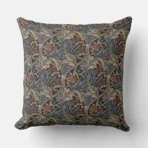 Floral Blue Pink Vintage William Morris Bluebell Cushion