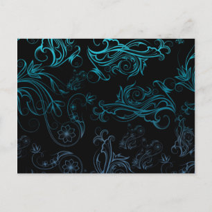 Floral Blue Postcard