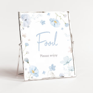 Floral Blue Spring Baby in Bloom Baby Shower Food Poster