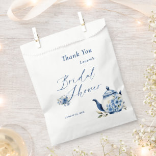 Floral Blue Tea Party Bridal Shower Welcome Favour Bags
