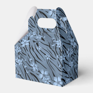 Floral, blue, tiger pattern favour box