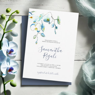 Floral Blue Watercolor Botanical Bridal Shower