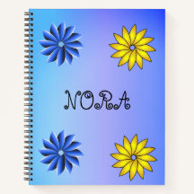 Floral Blue & yellow Personalised