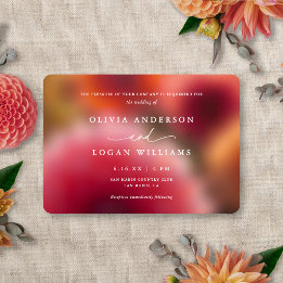Floral Blur Modern Elegant Summer Autumn Wedding Invitation