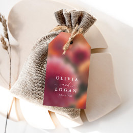 Floral Blur Modern Elegant Wedding Favour Gift Tags