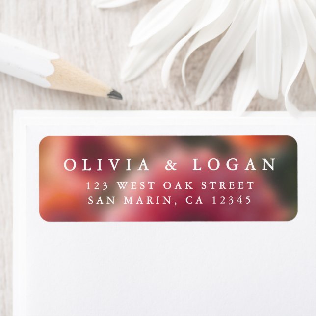 Floral Blur Modern Elegant Wedding Return Address (Insitu)
