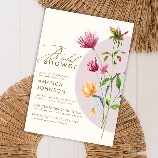Floral Blush Bohemian Elegant Bridal Shower Invitation (Creator Uploaded)