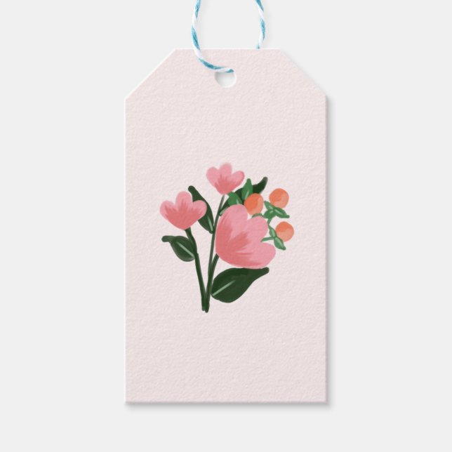 Floral blush gift tag (Front)