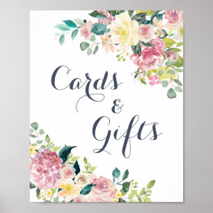 Floral Blush Greenery Eucalyptus Cards Gifts Sign