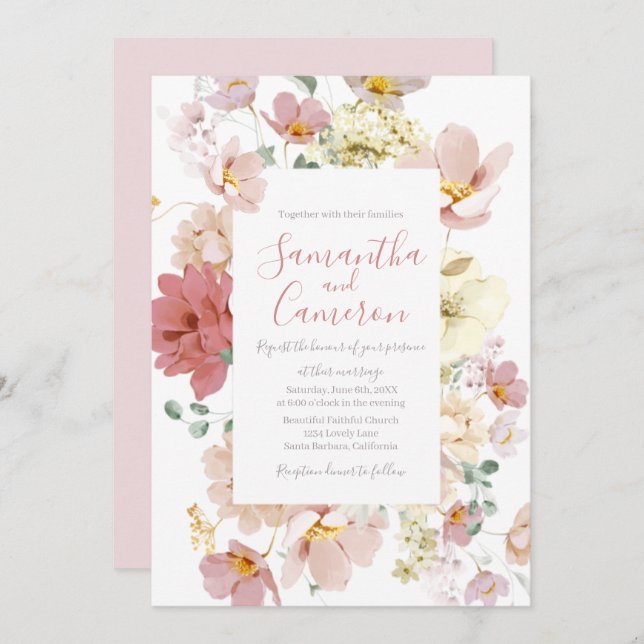 Floral Blush Greenery Wedding (Front/Back)