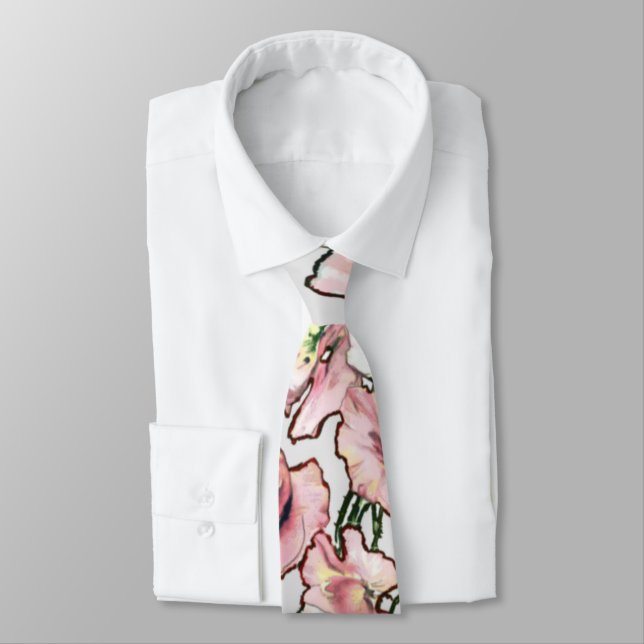 Floral-blush Necktie |Trendy Floral Wedding Tie (Tied)