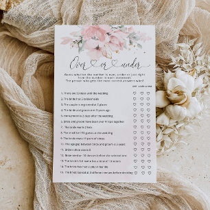 Floral blush over or under bridal shower game