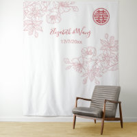 Floral Blush Pink Chinese Wedding Backdrop