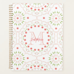 Floral Blush Pink Mandala Monogrammed Planner