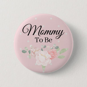 Floral Blush Pink Mummy To Be Pin