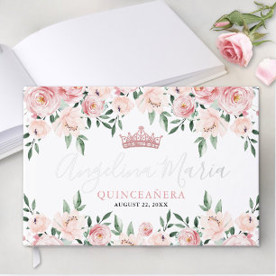 Floral Blush Pink Quinceanera Guest Book