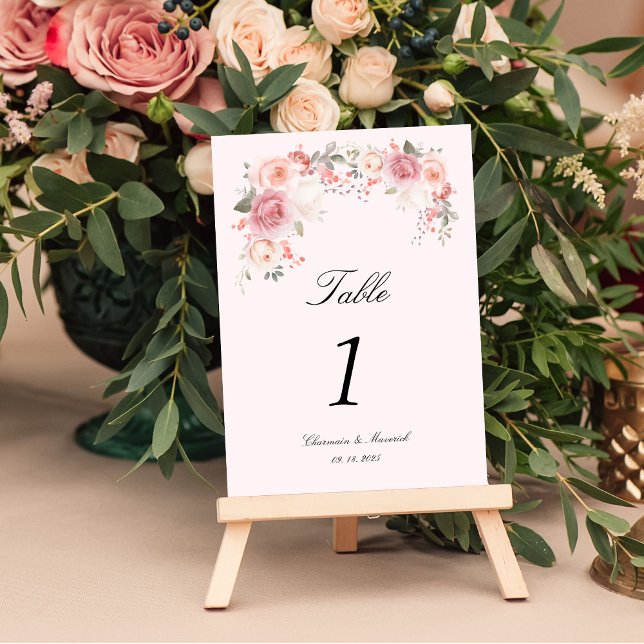 Floral Blush Pink Table Wedding  Number (Creator Uploaded)
