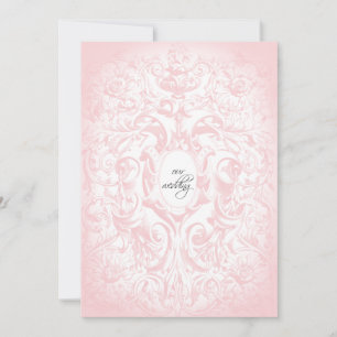 Floral Blush Pink Vintage Wedding Invitation