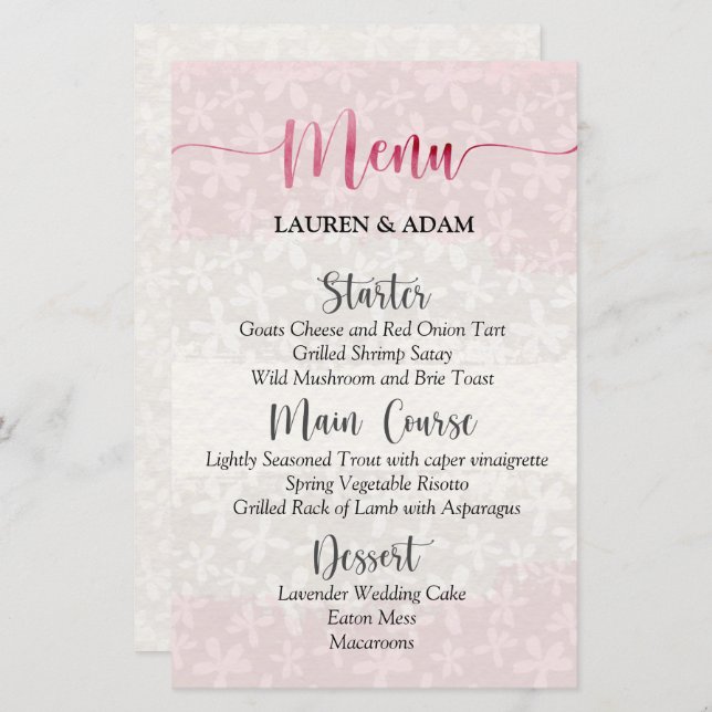 Floral Blush Pink Watercolor (Front/Back)