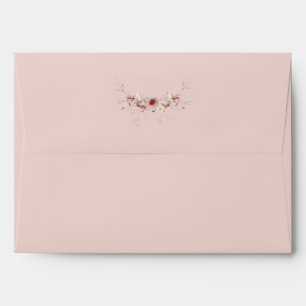 Floral Blush Pink Watercolor Rustic Country Envelope