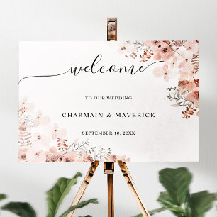 Floral Blush Pink Wedding Poster