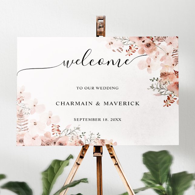 Floral Blush Pink Wedding Poster (Creator Uploaded)