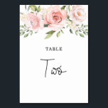 Floral blush roses wedding table number<br><div class="desc">Floral blush roses Wedding Table Two Number.
Matching items available.</div>