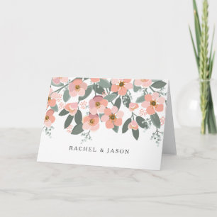 Floral Blush Watercolor Personalised Stationery Note Card