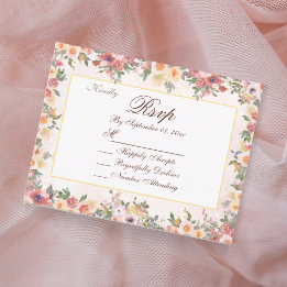 Floral Blush Watercolor RSVP Wedding Card