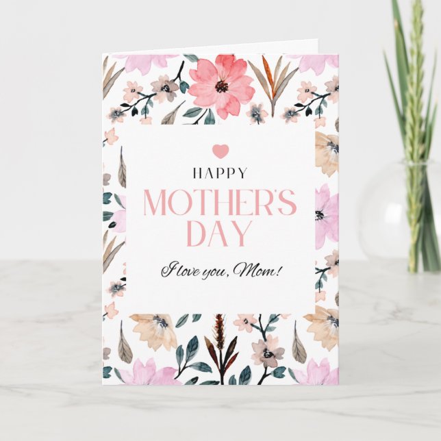  floral boarder Mother's Day Card (Front)