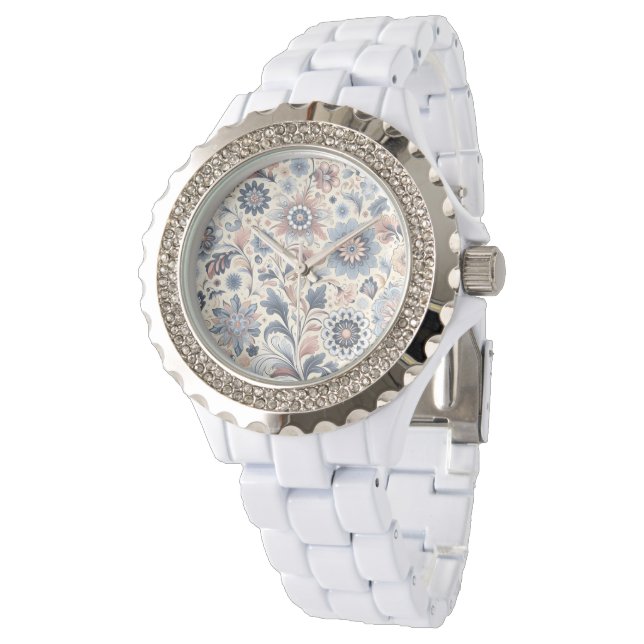 Floral Bohemian Design – Vibrant Boho Style Watch (Angled)