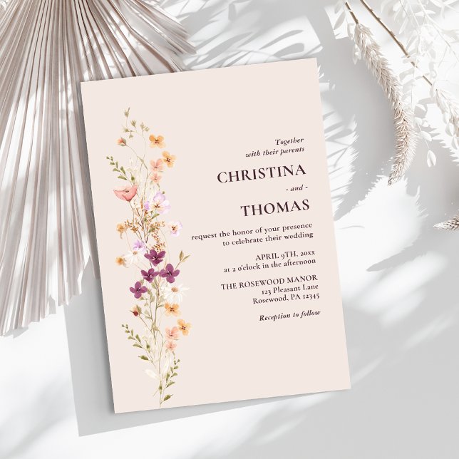 Floral Bohemian Wedding Invitation (Creator Uploaded)