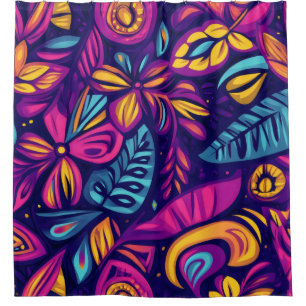 Floral Boho Abstract colourful 7 Shower Curtain