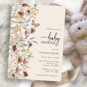 Floral Boho Baby Shower Invitation