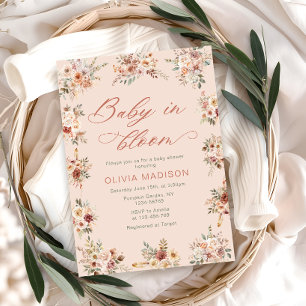 Floral Boho Baby Shower Invitation