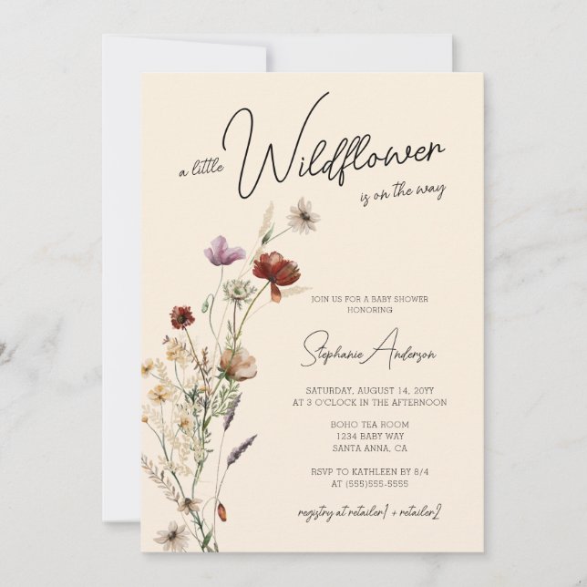 Floral Boho Baby Shower Invitation (Front)