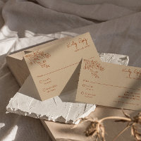 Floral Boho Beige Terracotta Earthy Herbal Wedding