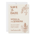 Floral Boho Beige Terracotta Herbal Modern Wedding