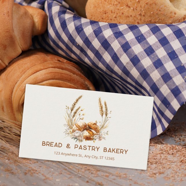 Floral Boho Bread & Wheat  Business Card (Creator Uploaded)