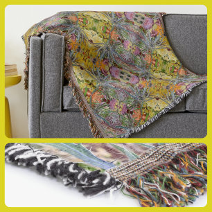 Floral Boho Chic Thistle Pastel Throw Blanket