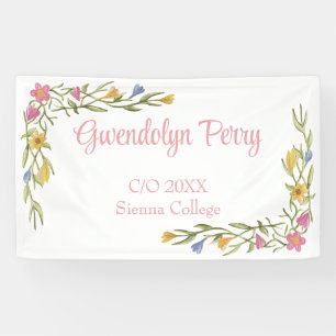 Floral Boho College Graduation Party Banner