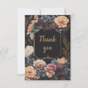 Floral Boho Funeral Grief Thank you Card