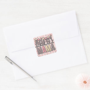 Floral Boho Mama  Square Sticker