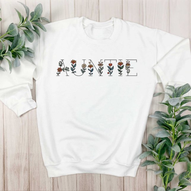 Floral Boho Minimal Auntie Sweatshirt (Creator Uploaded)